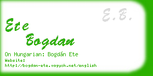 ete bogdan business card