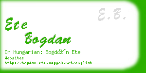 ete bogdan business card